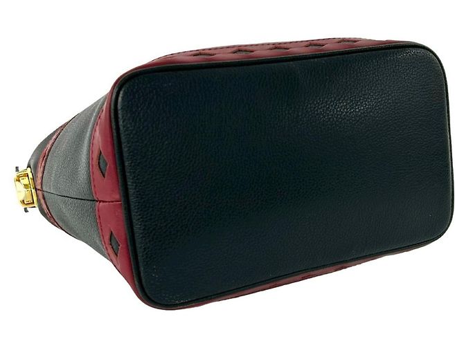 Borsa in pelle nera e rossa Yves Saint Laurent Nero Rosso - vista 7