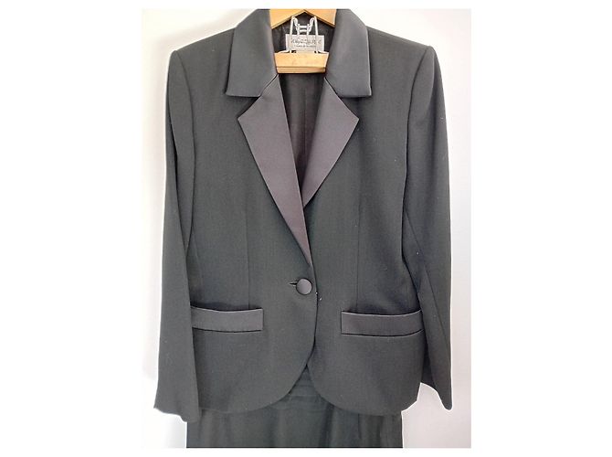 YVES SAINT LAURENT black skirt suit set - view 2