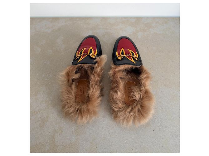 Mules Gucci Princetown in pelle nero multicolore - vista 5