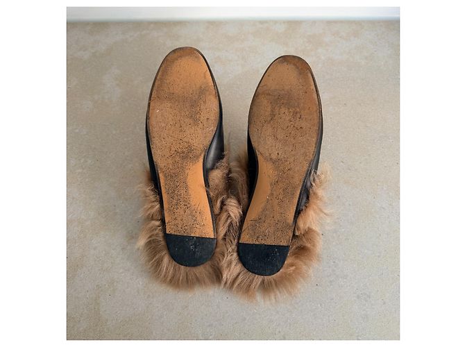 Mules Gucci Princetown in pelle nero multicolore - vista 7