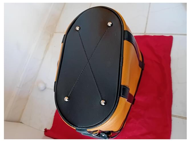 Borsa a secchiello Lancel in pelle gialla e nera Nero Giallo - vista 5