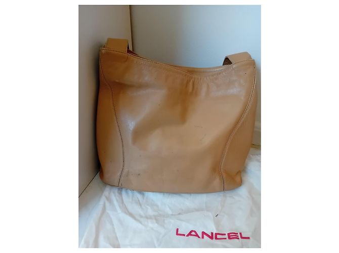 Borsa a mano Lancel in pelle beige - vista 2