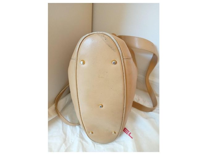 Borsa a mano Lancel in pelle beige - vista 6