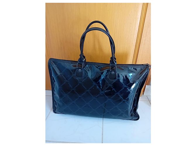 Longchamp schwarze lackleder Tragetasche - Ansicht 4
