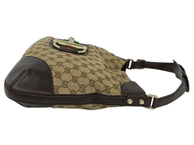 Borsa a Spalla Gucci Sherry Line GG Logo Marrone Rosso Verde - vista 6