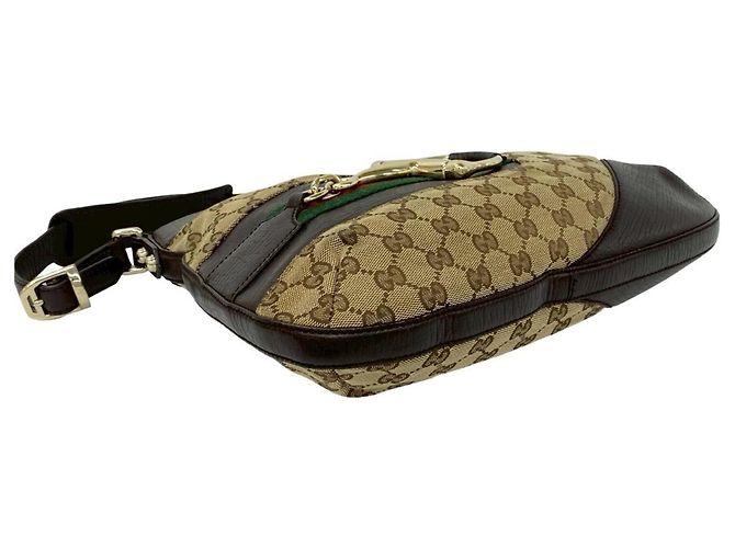 Borsa a Spalla Gucci Sherry Line GG Logo Marrone Rosso Verde - vista 7