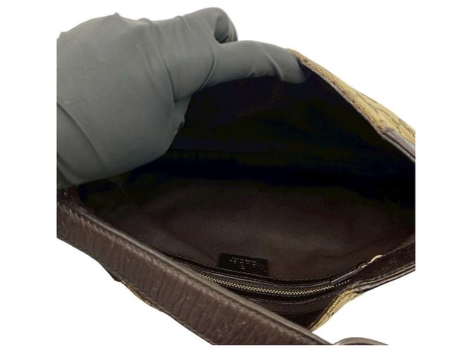 Borsa a Spalla Gucci Sherry Line GG Logo Marrone Rosso Verde - vista 9