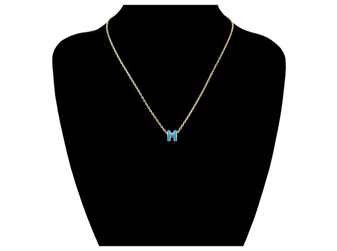 Hermès Collar Hermes Mini Pop H GP Azul Dorado - vista 2
