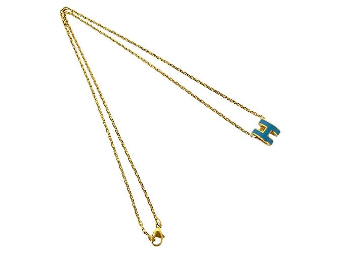 Hermès Collar Hermes Mini Pop H GP Azul Dorado - vista 5