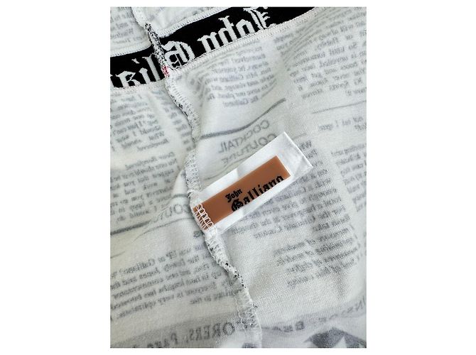 Conjunto de dos piezas John Galliano Estampado Periódico Negro Blanco - vista 3