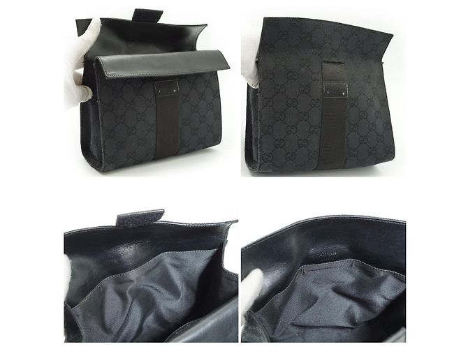 Gucci Pochette in tela monogramma GG nera Nero - vista 4
