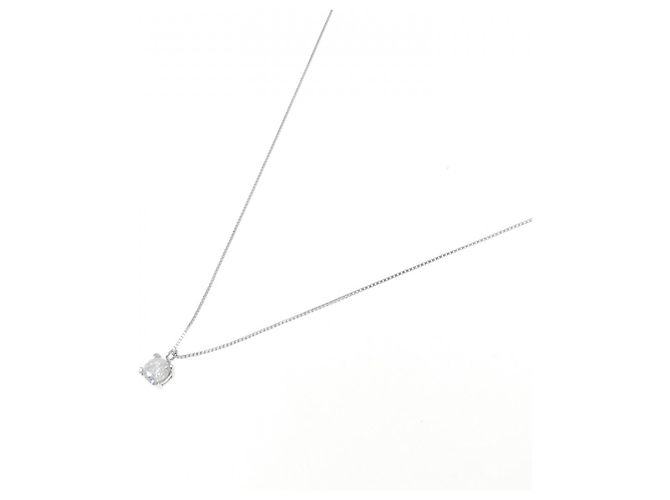Autre Marque Platin-Diamant-Halskette Pt900/Pt850 Silber - Ansicht 2