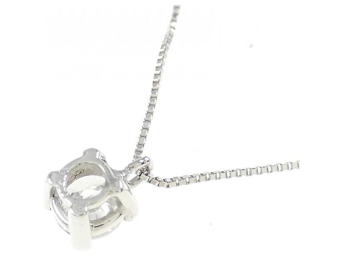Autre Marque Platin-Diamant-Halskette Pt900/Pt850 Silber - Ansicht 4