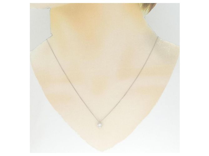 Autre Marque Platin-Diamant-Halskette Pt900/Pt850 Silber - Ansicht 6