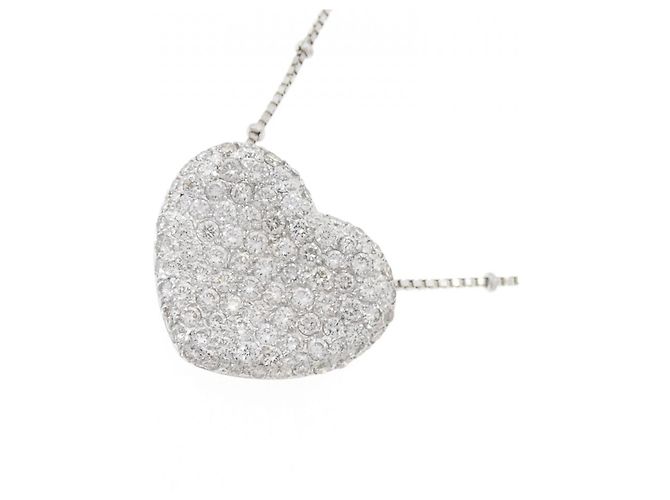 Autre Marque Collana in diamante in oro bianco Au750 a forma di cuore Argento - vista 3