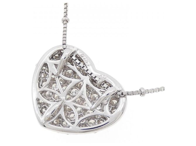 Autre Marque Collana in diamante in oro bianco Au750 a forma di cuore Argento - vista 4