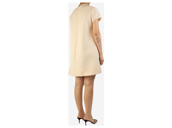 Valentino Mini-Kleid aus cremefarbenem Krepp-Amulett - Größe UK 10 Roh - Ansicht 2