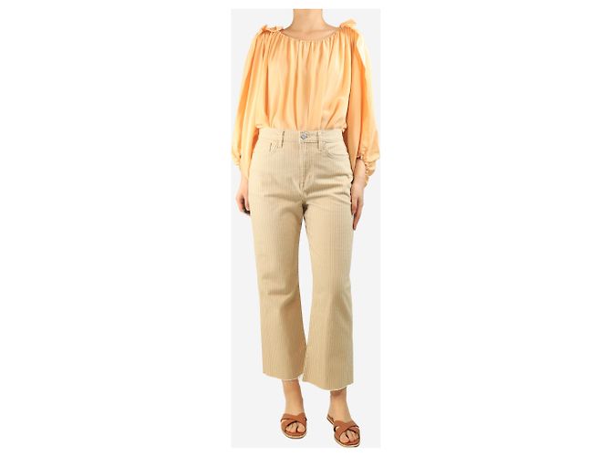 Frame Denim Beige gestreifte Denim-Hose - Größe UK 12 - Ansicht 2