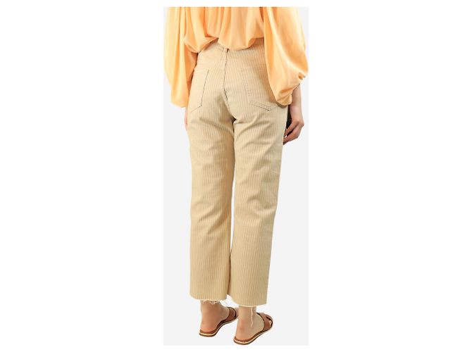 Frame Denim Beige gestreifte Denim-Hose - Größe UK 12 - Ansicht 3