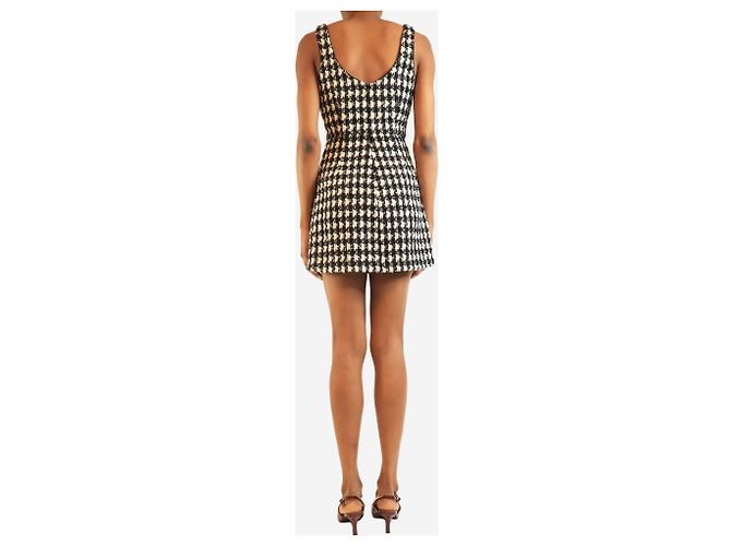 Self portrait Schwarzes und weißes Boucle-Minikleid - Größe UK 6 - Ansicht 2