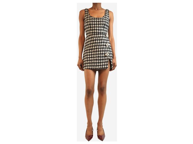 Self portrait Schwarzes und weißes Boucle-Minikleid - Größe UK 6 - Ansicht 3