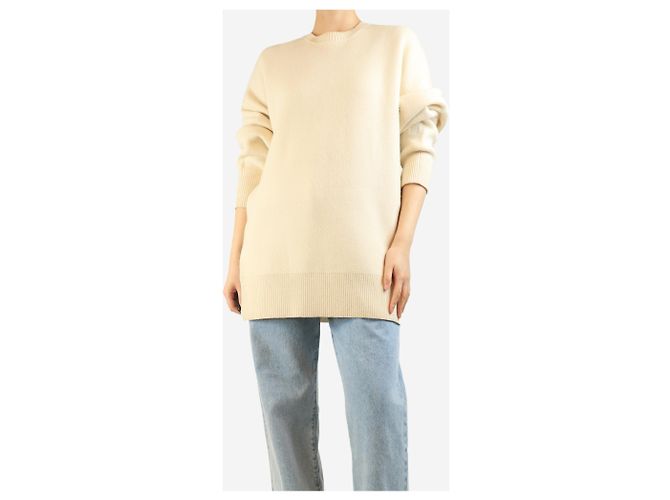 Totême Pull en maille double crème - taille S Écru - vue 3