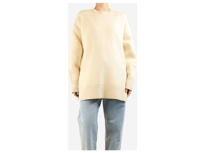 Totême Pull en maille double crème - taille S Écru - vue 4