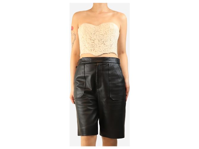 Ermanno Scervino Bustier de crochet crema - talla UK 12 Crudo - vista 2