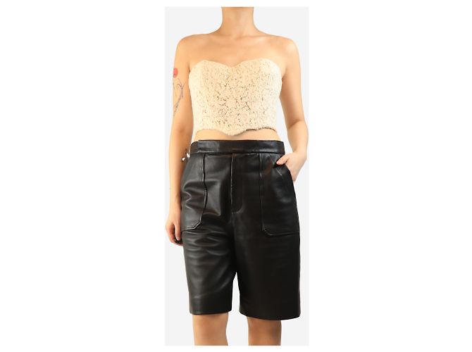 Ermanno Scervino Bustier de crochet crema - talla UK 12 Crudo - vista 4