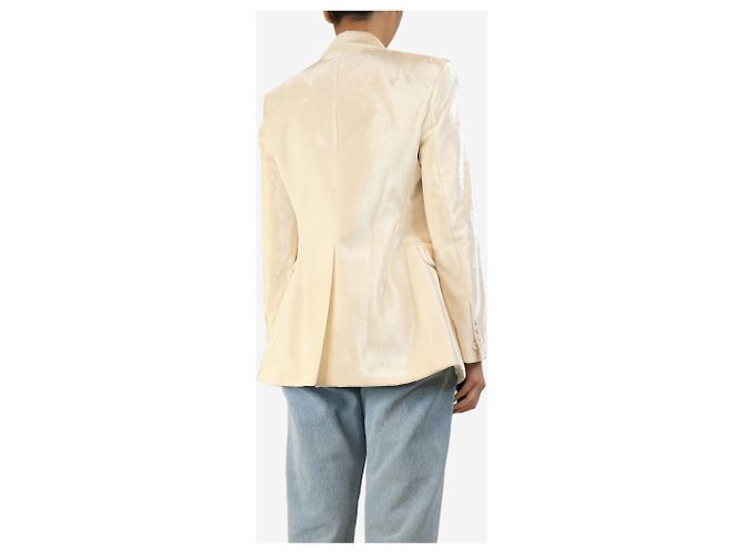 Ermanno Scervino Creme Samt-Doppelreiherjacke - Größe UK 10 Roh - Ansicht 2