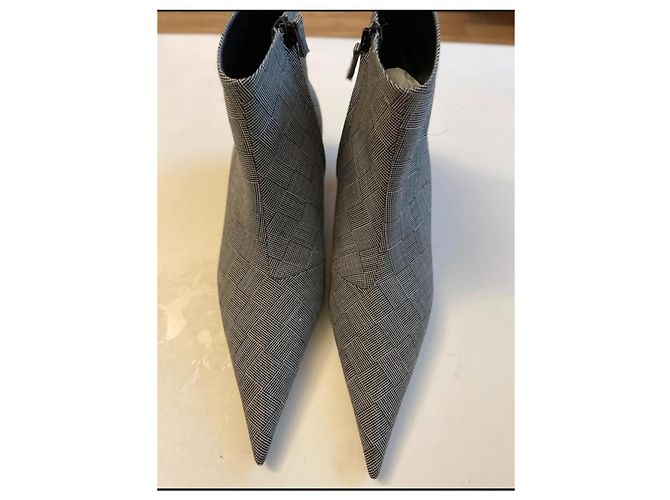 Botines a cuadros Balenciaga Blanco Gris - vista 10