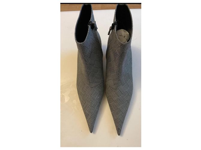 Botines a cuadros Balenciaga Blanco Gris - vista 2
