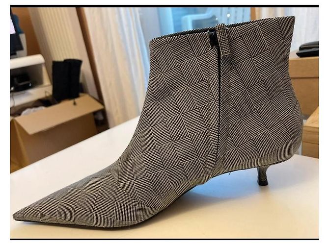 Botines a cuadros Balenciaga Blanco Gris - vista 3