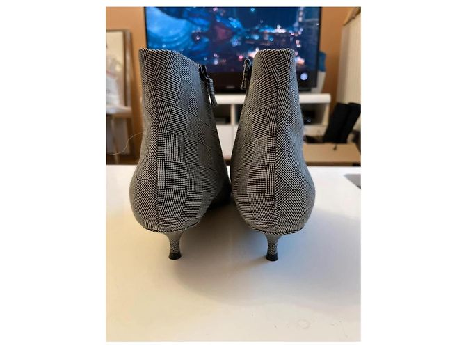 Botines a cuadros Balenciaga Blanco Gris - vista 7