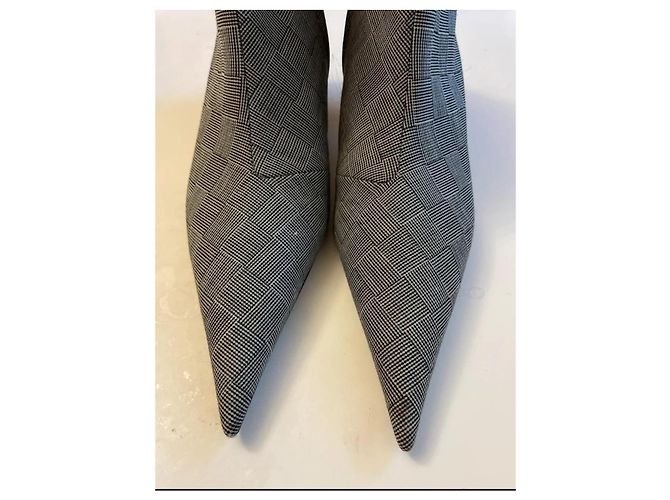Botines a cuadros Balenciaga Blanco Gris - vista 9