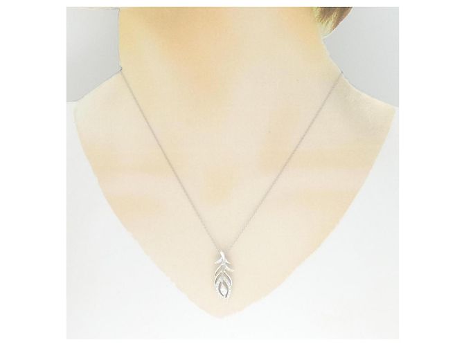 Autre Marque Platin-Diamant-Halskette Silber - Ansicht 6