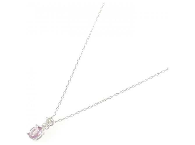 Autre Marque Au750 Saphir-Diamant-Halskette Silber - Ansicht 2