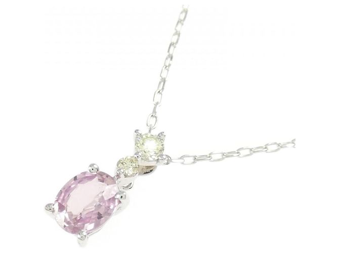 Autre Marque Au750 Saphir-Diamant-Halskette Silber - Ansicht 3