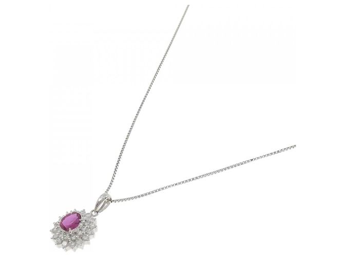 Autre Marque Collier en rubis et diamants Pt900 Pt850 Rouge - vue 2
