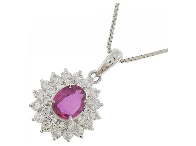 Autre Marque Collier en rubis et diamants Pt900 Pt850 Rouge - vue 3