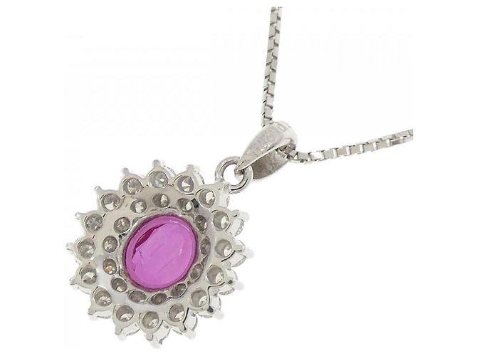 Autre Marque Collier en rubis et diamants Pt900 Pt850 Rouge - vue 4