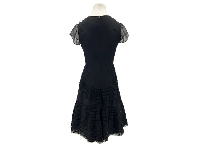 Autre Marque Schwarzes Kleid mit Seidenunterrock - Ansicht 2
