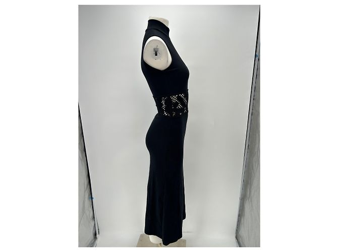 Vestido largo negro de algodón Desigual - vista 3