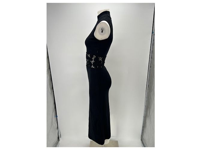 Vestido largo negro de algodón Desigual - vista 4
