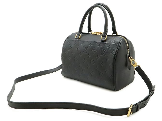 Borsa Louis Vuitton Monogram Empreinte Speedy Bandoulière 25 NM Nero - vista 3
