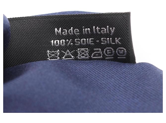 Scrunchie in seta blu navy Chanel - vista 4