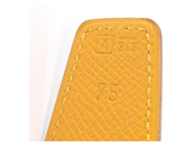 Reversibler Leder-Gürtel H-Plate von Hermès Schwarz Silber Gelb - Ansicht 5