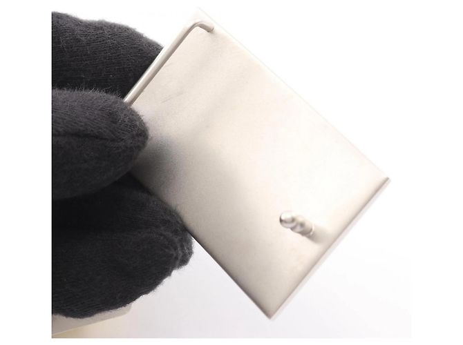 Reversibler Leder-Gürtel H-Plate von Hermès Schwarz Silber Gelb - Ansicht 6