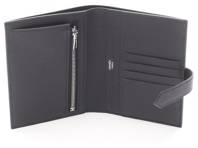 Billetera compacta Bearn de doble pliegue Hermès Negro - vista 3