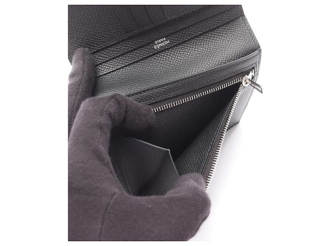 Billetera compacta Bearn de doble pliegue Hermès Negro - vista 4